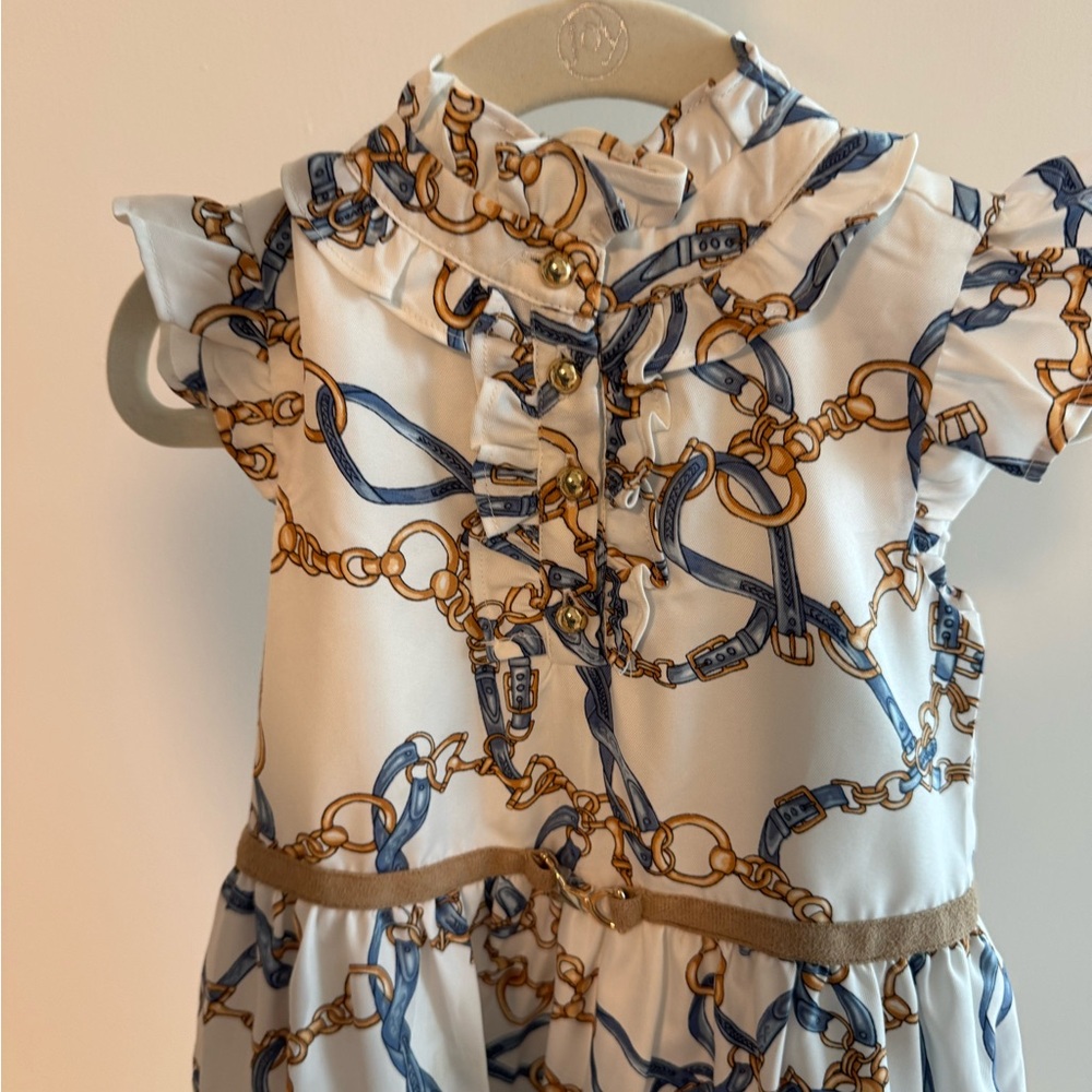 Janie and Jack formal Stylish Chain Print Kids Dress size 5 - Picture 3 of 6